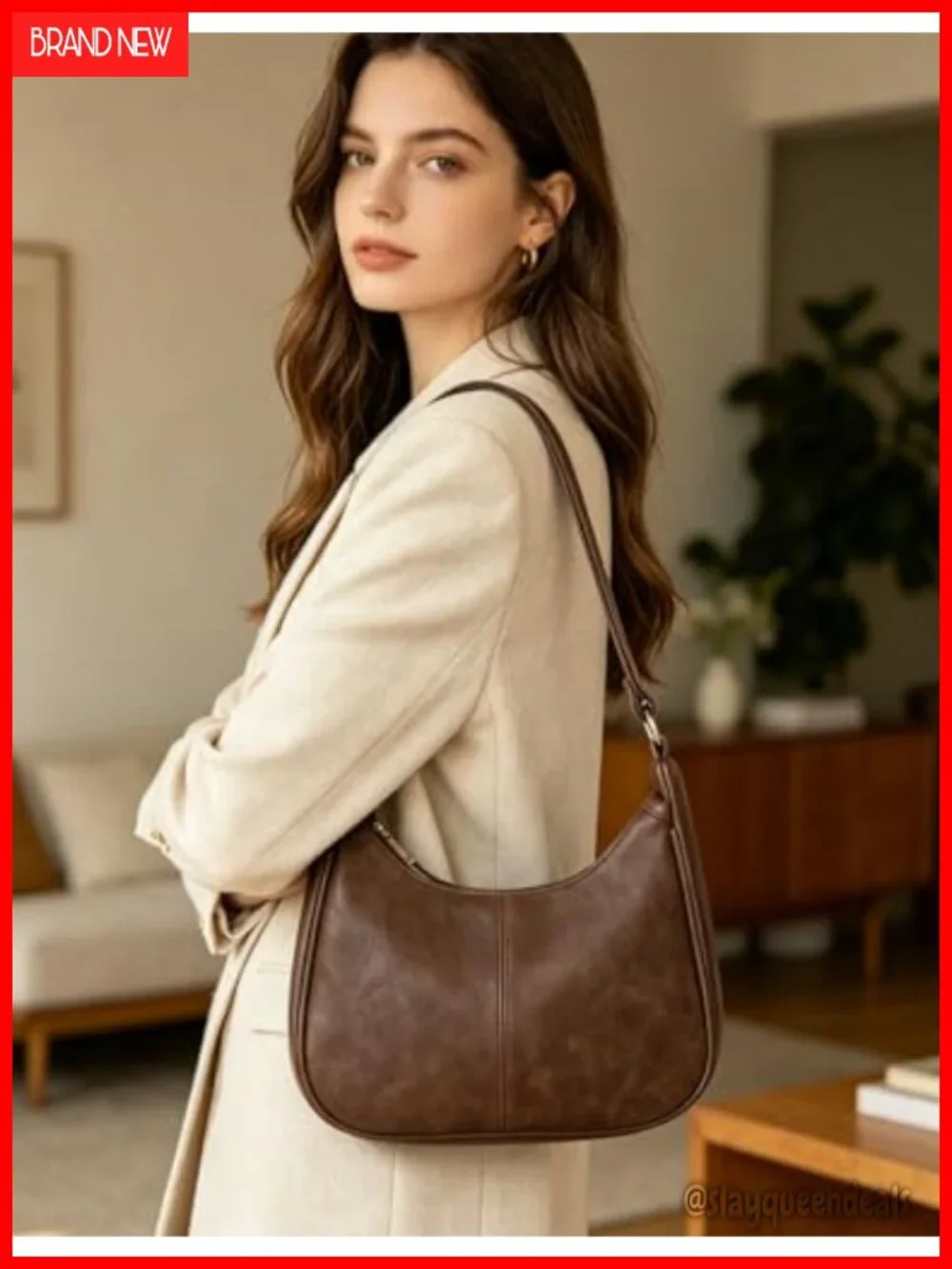 Women's Hobo Shoulder Bag Crossbody Adjustable Strap Vegan Leather Purse